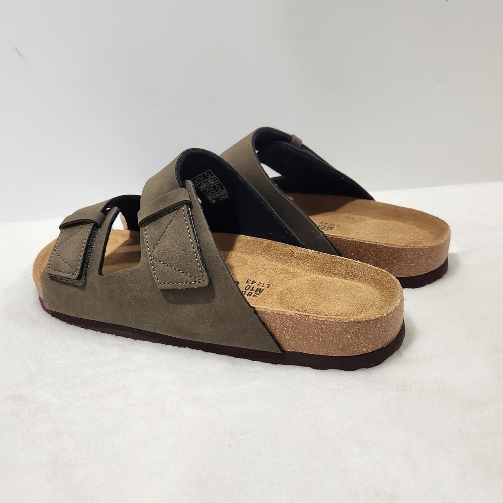 Cushionaire Lynx Cork Suede Velcro Brown Footbed Sandal Men's Size 10 NWOT - Picture 3 of 14